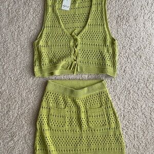 Free People Crochet Skirt set - NWT